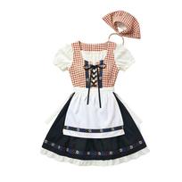 Matching Family German Oktoberfest Dress Plaid Off Shoulder Skirt Costume L