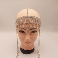 Cross-Border Fashion and Fully-Jewelled Tassel Hair Chain European American Nightclubs Bar Shiny Rhinestone Accessories Headwear