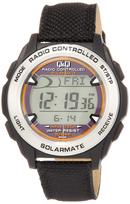Q&Q Citizen Watch Digital Radio-Controlled Solar Water Resistant with Date, Leather Band, Men's MHS7-340 Black juoda