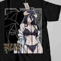 Albedo Overlord Tshirt, Anime Overlord Character, Demon Girl, Succubus, Ainz Ooal Gown, Momonga, Tomb of Nazarick, Anime Streetwear 4XL