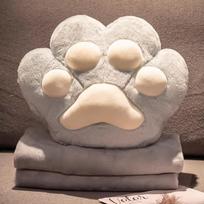 Cat Paw 3-in-1 Hand Warmer, Pillow, and Blanket - Perfect for Car, Office, or Naps. Pillow Hand Warmer Only 40×35 cm Without Blanket