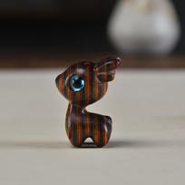 Mini Tilted Head Rainbow Cat Sculpture - Wooden Creative Desktop Ornament