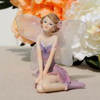 Purple Flower Fairy Figurine Winged Angel Flying Miniature Fairy Girl Miniature  Home Decor 5