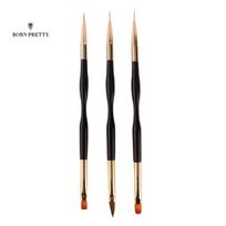 Aukštos kokybės nagų rašiklis Nagų papuošalai Daugiafunkcis nailonas, daugkartinis 3pcs black