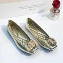 Summer Square Head Flat Shoes Round Buckle Comfortable Casual Ballet Large Size Mother Women Shoes Platform Shoes 43