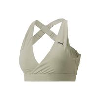 Puma Solid Color Deep V-Neck Cross Back Sports Bra Women Underwear Birch-Green Multicolor 523625-90 XS