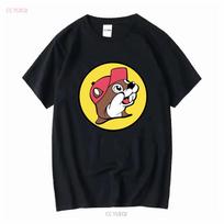 BUC EES Simple Beaver Head Logo Black T SHIRT Adult L Gas Station Travel Store vintage Washed Versatile homme designer clothes S