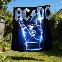 1 vnt. AC/DC lauko flanelės pledas, lengvas, šiltas, jaukus kelionėms, stovyklavimui, biurui, minkštas poliesterio audinys 80x120cm blue