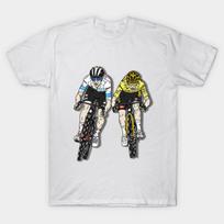 Men Black Print T-shirt Tadej Pogy Vs Jonas Vinge In France No-Cut Heat Transfer Print Cotton Tshirt 2XL balta