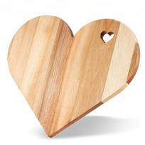 1PC Heart-shaped Acacia Wood Cutting Board, Food-grade Bread and Cheese Tray with Heart-shaped Openings