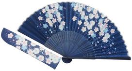 Kyosuke Folding Fan Case and Bag Japanese Sakura Weeping Cherry Blossom Set, Style, Yukata, Silk, Pattern, Design, K-108