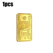 1/2pc USA 100Dollar Bullion 24k Gold Bar Metal Collectible Souvenir Art Craft Gift for Coin Enthusiasts Home Treasures Decor