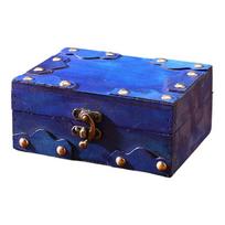 Antique Wood Jewelry Box Featuring Lock Clasp For Decorative Storage And Valuables Protective