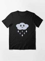 Cute Happy Rain Cloud Graphic Tee Soft Cotton Short Sleeve Casual Summer Trip TShirt S