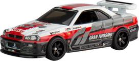 Hot Wheels Pop Culture Gran Turismo Nissan Skyline Vehicle Toy Diecast Ages HKC28 - GT-R (BNR34) Car, 3+, Red,