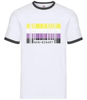 LGBT Barcode Flags Nonbinary - Mens Ringer - Pride Gay Bi Lesbian XXXXL