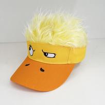 Soft Top Duckling Decorated Wig Cap Lightweight Duck Tongue Cap Embroidered Baseball Cap  Cosplay Style B yellow