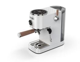 HIBREW H13 20 barų pusiau automatinis espreso kavos aparatas su dviguba temperatūros kontrolę, dvigubu katilu, dideliu jutikliniu ekranu, mediniu garų čiaupu. balta