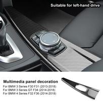 Carbon Fiber Style Gear Shift Collar for BMW 3 4 Series 3GT F30 F31 F32 F34 F36 320i LHD Multimedia Panel Center Trim multimedia LHD / for F30 F31 1