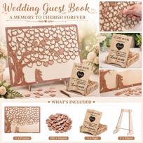 Wooden Heart Wedding Guest Sign-In Board, DIY Assembly Required One Size