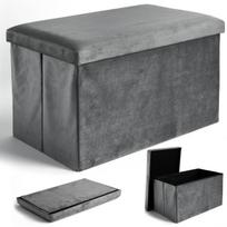 Folding velvet pouf DIEGO graphite VELVET size XL