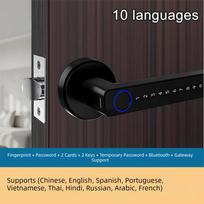Bluetooth elektroninės skaitmeninės durų rankenos, išmanusis biometrinis durų užraktas, namų saugumas Single tongue lock