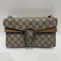 [Pre-Owned] Dionysus Tiger Head Diamond Buckle Double G Monogram Canvas And Leather Flap Chain Shoulder Bag - Very Good #H1S4I9 ONE SIZE