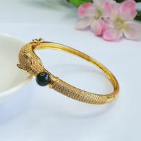 Amber Bracelet Water Purification Blue Leopard Head Open Mouth Factory  Delivery S3071403 Multi live adjustable, egg surface about 8mm
