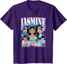 Hot Fashion Casual Disney Princess Elegant Classy Jasmine Retro 90s Big Collage T-Shirt S-4XL Four Seasons M