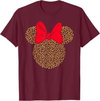 Hot Fashion Casual Disney Minnie Mouse Dotted Gold Icon T-Shirt S-4XL Summer S