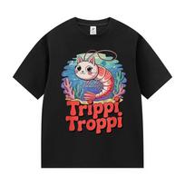 Funny Italian meme T-shirtstylish Trippi Troppi cute short-sleeve T-shirt for womensummer T-shirt S