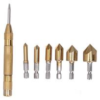 6pcs Hex Shank 1/4 Inch Chamfer Drill Bit 90 Degree Chamfering Tool  Woodworking Drilling