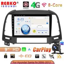 REKOSOUND 9  Android 12 Automobilio radijas Hyundai Santa Fe 2 2006 - 2012 Multimedia grotuvas 2 Din Carplay Stereo GPS 2din DVD pagrindinis blokas 8-core 6+128+AHD