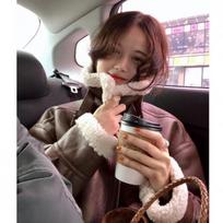 Hong Kong Style Chic Lamb Wool Locomotive Clothes Women's Winter New Fur Integrated Coat Short Jacket Thickened Clothes S