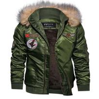Vyrų oro pajėgų taktinė striukė šilta vilnos pamušalas viršutiniai drabužiai Parkas žiemos karo bombonešio striukė. S armijos žalia spalva