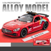 1/24 Mercedes-AMG GTR Safety Car 2020 We Race As One Diecast Metal Toy Car Miniature Vehicle Model Collection Gift for Boy Kids raudona