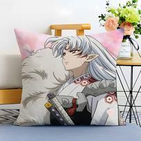 Anime Cool l-Inuyasha-MT Sesshomaru Pillow Case Printed Brushed Fleece Pillow Baby Skin-Touch Eco-Friendly Dye-Sublimat 12x12Inch