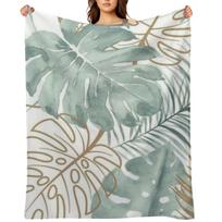 Palm Leaf Print Throw Blanket Loose Softest Cute Plaid Luxury Brand Blankets 30x40in