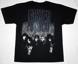 Vintažiniai Faster Pussycat Grupės Nariai Medvilninis S-234XL Unisex Juodas Marškinėlis Unisex T-shirt M