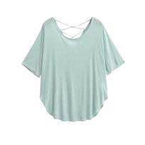 Women's Jazz Dance Loose Short-Sleeve T-Shirt with Back Cutout and Sun Protection Small mėlyna
