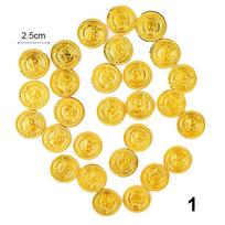 50pcs Fake Plastic Decorations Treasure Skull Pirate Gold Coins Halloween Party Game Coin