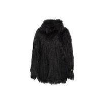 Adidas Originals Trys Juostelės Dirbtinio Kailio Stovimos Apykaklės Striukė Moteriški Viršutiniai Drabužiai Juoda HG6678 32 black