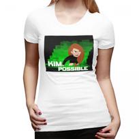 Kim Possible Anime Green Light TShirt for Women Round Neck Streetwear T Shirts Womens Tees Short Summer Clothes Tops S