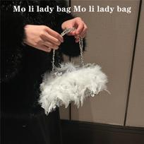 Women's Bag, Artistic Fairy Sequin Hairy Bag, Hand-held Retro Bag, Qipao Bag, Fire Chicken Feather Crossbody Shoulder Bag, Dinner Bag, Women's Bag 24*10*6