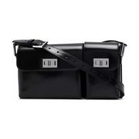 By Far Billy Series Vintage Glossy Adjustable Strap Leather Underarm Bag Cambridge Baguette Handheld Crossbody Shoulder Bag Women bags 20SSBLYSBLWMED Basic Set (Bag+Dust Bag) black