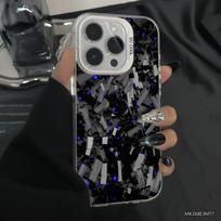Purple Carbon Fiber Matte Back Cover Pattern Phone Case For iPhone 11 12 13 14 15 16 17 Pro Max XS X XR 7 8 Plus 16E Air Fundas iPhone 14