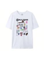 Only Fans Fun T-Shirt Wounisex's Retro Fashion Pattern T-Shirt Short Sleeve Humorous T-Shirt Neutral Y2k Aesthetic Clothing 90092 S įvairiaspalvis