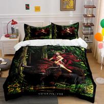 Forest Warrior Riding Buffalo Bedding Set Bedding set (1 duvet cover, 2 pillowcases, duvet not included) 135x200cm