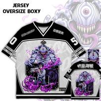 Anime Jujutsu Kaisen Choso Print Jersey Shirt Men Women Casual Hip Hop Streetwear V-Neck Tee Anime Fan Tops 4XL
