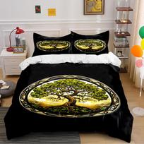 Tree of Life Pattern Black Bedding Set Bedding set (1 duvet cover, 2 pillowcases, duvet not included) 135x200cm